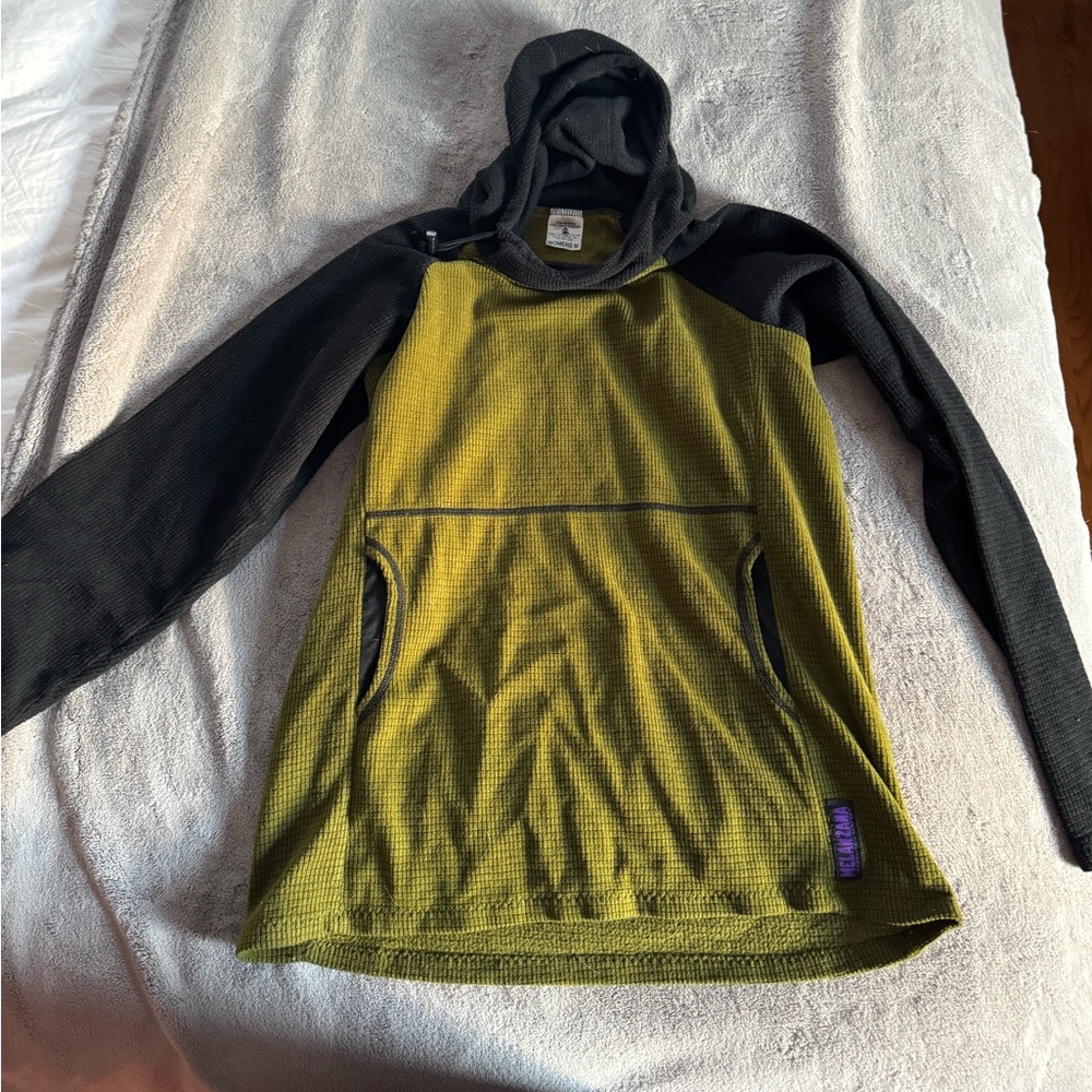 Melanzana Micro Grid Hoodie women’s medium green black